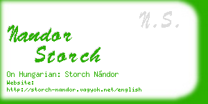 nandor storch business card